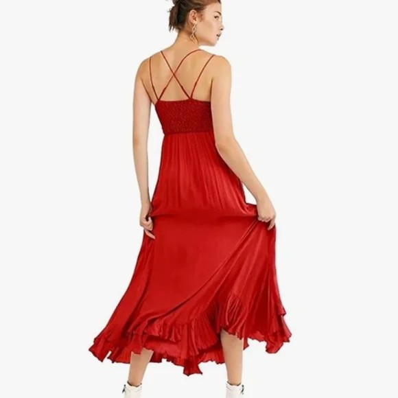 Free People Adella Red Maxi Dress - Picture 2 of 10
